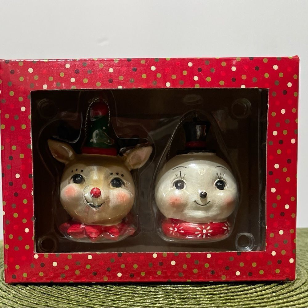 Johanna Parker Christmas Ornaments set of 2 NWT